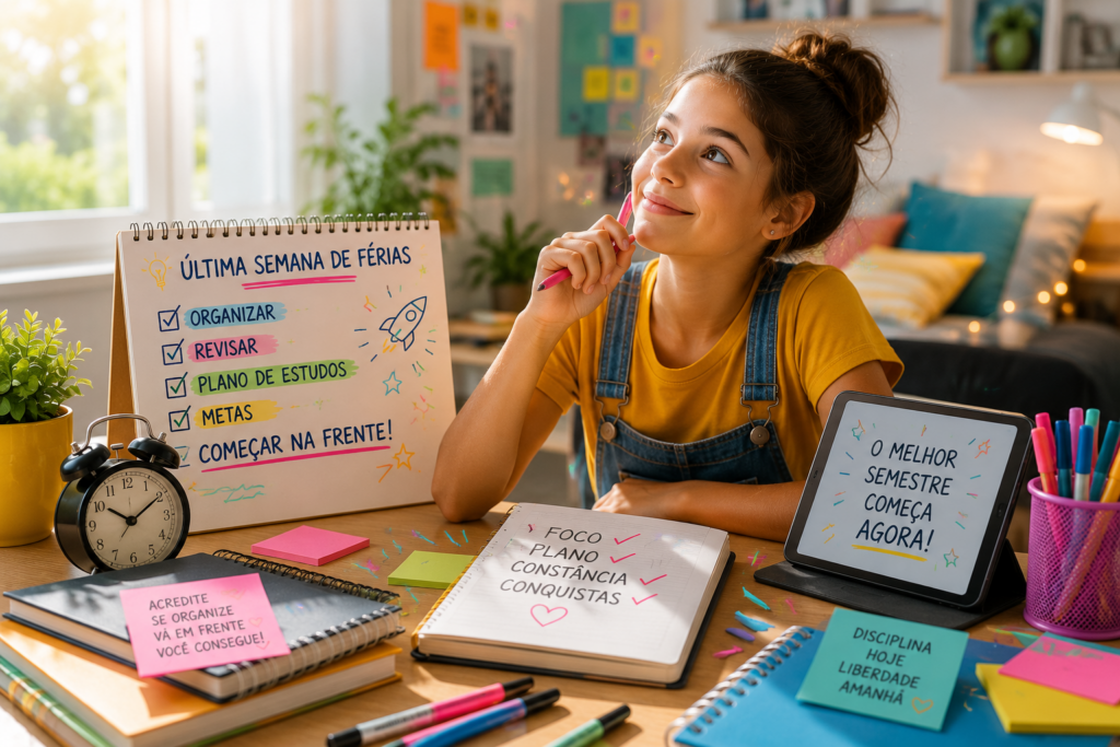Última semana de férias: como voltar aos estudos sem ansiedade e começar o semestre na frente